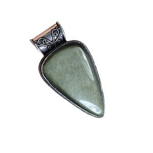Golden sheen obsidian pendant